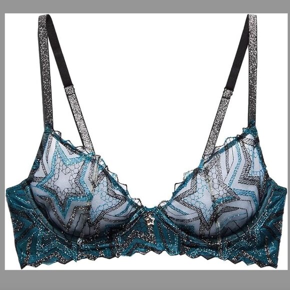 Savage X Women's Regular Shining Star Embroidered Unlined Demi Bra - Picture 4 of 11